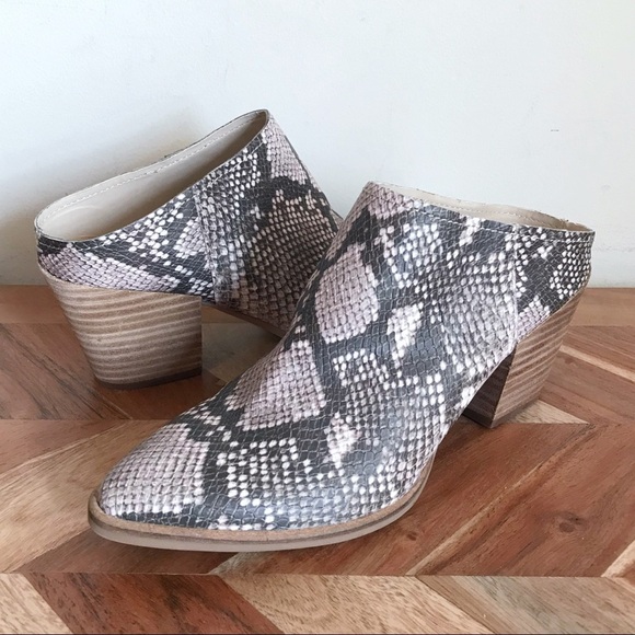 NEW Dolce Vita Roya Snake Heeled Mule Booties - Picture 1 of 8